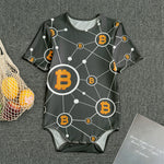 Bitcoin Connection Pattern Print Men's Bodysuit