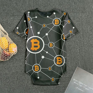 Bitcoin Connection Pattern Print Men's Bodysuit