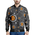 Bitcoin Connection Pattern Print Men's Bomber Jacket