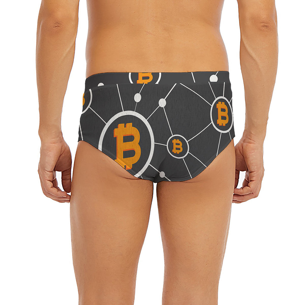 Bitcoin Connection Pattern Print Men's Briefs