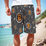 Bitcoin Connection Pattern Print Men's Cargo Shorts