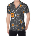 Bitcoin Connection Pattern Print Men's Shirt