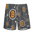 Bitcoin Connection Pattern Print Men's Athletic Shorts