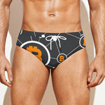 Bitcoin Connection Pattern Print Men's Swim Briefs