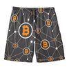 Bitcoin Connection Pattern Print Men's Swim Trunks