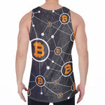 Bitcoin Connection Pattern Print Men's Velvet Tank Top