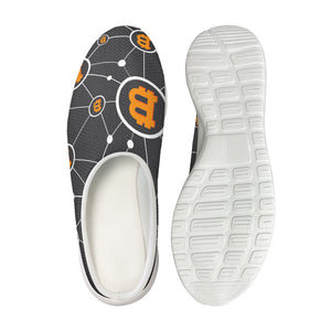 Bitcoin Connection Pattern Print Mesh Casual Shoes