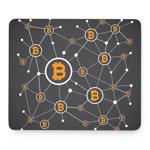 Bitcoin Connection Pattern Print Mouse Pad