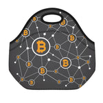 Bitcoin Connection Pattern Print Neoprene Lunch Bag