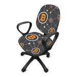 Bitcoin Connection Pattern Print Office Chair Cover