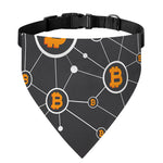 Bitcoin Connection Pattern Print Over The Collar Dog Bandana