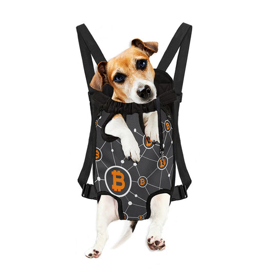 Bitcoin Connection Pattern Print Pet Carrier Backpack
