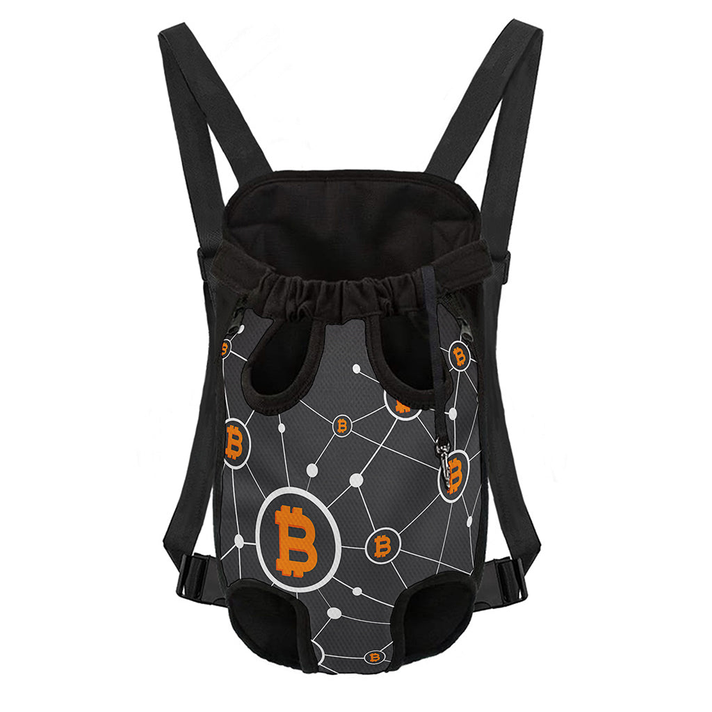 Bitcoin Connection Pattern Print Pet Carrier Backpack