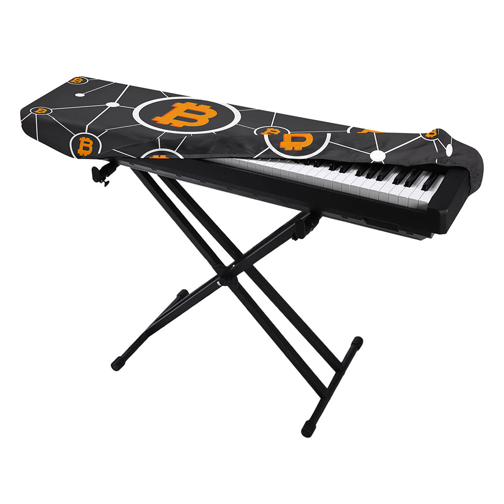 Bitcoin Connection Pattern Print Piano Keyboard Cover