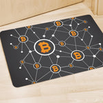 Bitcoin Connection Pattern Print Polyester Doormat