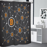 Bitcoin Connection Pattern Print Premium Shower Curtain