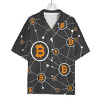 Bitcoin Connection Pattern Print Rayon Hawaiian Shirt