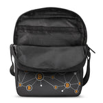 Bitcoin Connection Pattern Print Rectangular Crossbody Bag