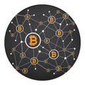 Bitcoin Connection Pattern Print Round Blanket