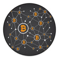 Bitcoin Connection Pattern Print Round Floor Mat