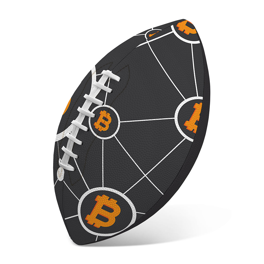 Bitcoin Connection Pattern Print Rugby Ball