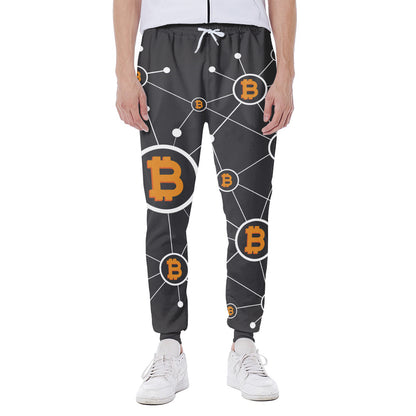 Bitcoin Connection Pattern Print Scuba Joggers