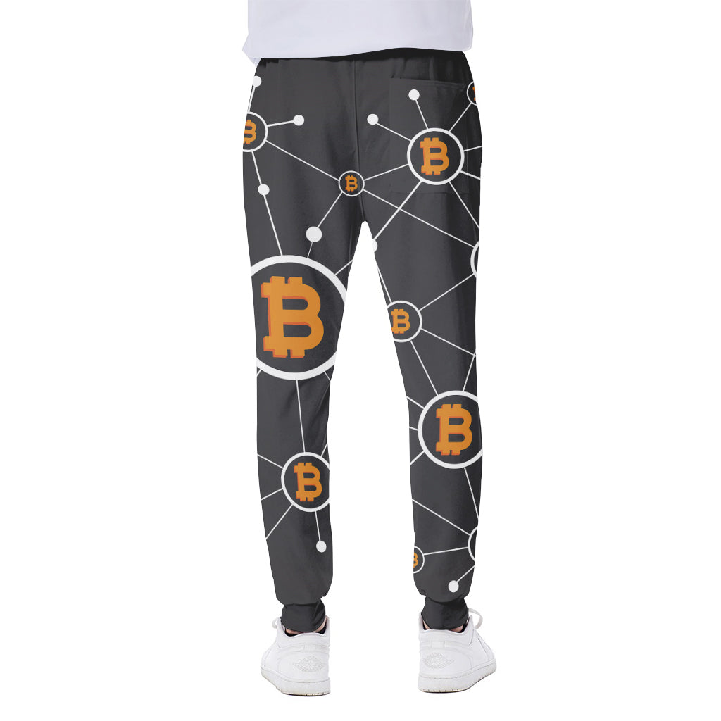 Bitcoin Connection Pattern Print Scuba Joggers