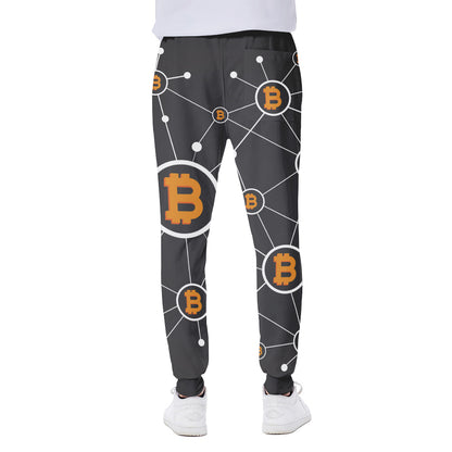 Bitcoin Connection Pattern Print Scuba Joggers