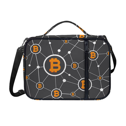 Bitcoin Connection Pattern Print Shoulder Strap Bible Bag