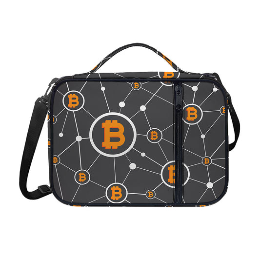Bitcoin Connection Pattern Print Shoulder Strap Bible Bag