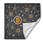 Bitcoin Connection Pattern Print Silk Bandana