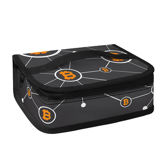 Bitcoin Connection Pattern Print Small Lunch Bag