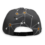 Bitcoin Connection Pattern Print Snapback Cap