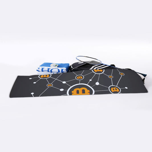 Bitcoin Connection Pattern Print Sports Towel