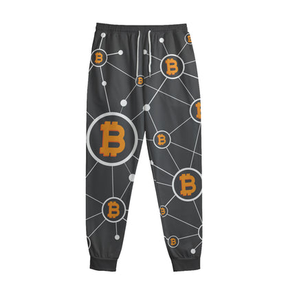 Bitcoin Connection Pattern Print Sweatpants