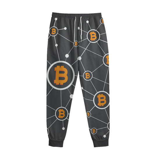 Bitcoin Connection Pattern Print Sweatpants