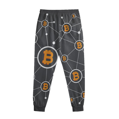 Bitcoin Connection Pattern Print Sweatpants