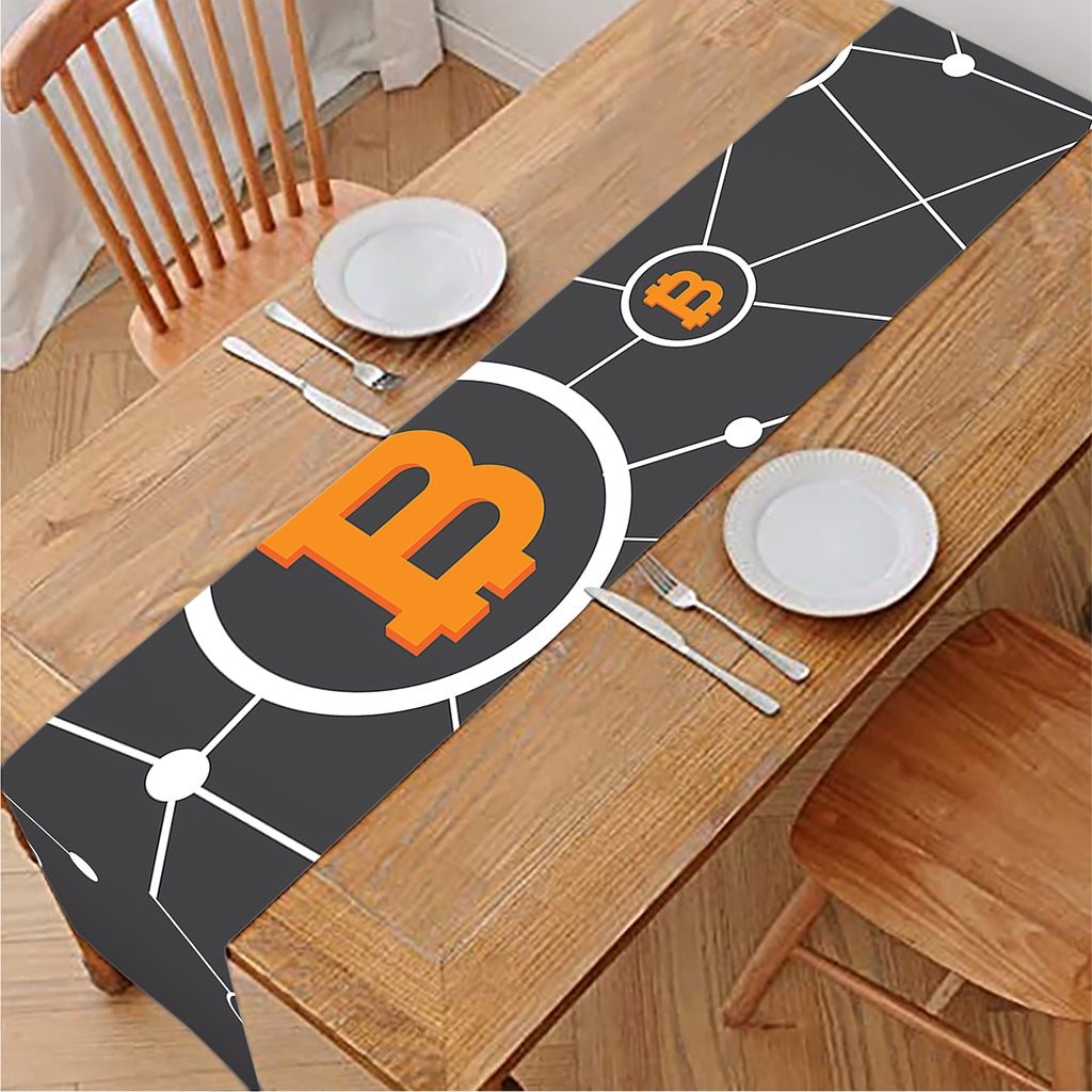 Bitcoin Connection Pattern Print Table Runner