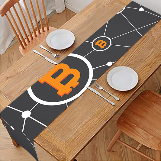 Bitcoin Connection Pattern Print Table Runner