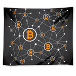 Bitcoin Connection Pattern Print Tapestry