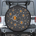 Bitcoin Connection Pattern Print Tire Cover With Camera Hole