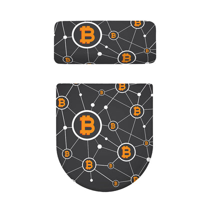 Bitcoin Connection Pattern Print Toilet Lid And Tank Cover Set