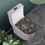 Bitcoin Connection Pattern Print Toilet Lid Cover