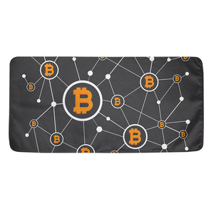 Bitcoin Connection Pattern Print Towel