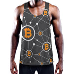 Bitcoin Connection Pattern Print Training Tank Top
