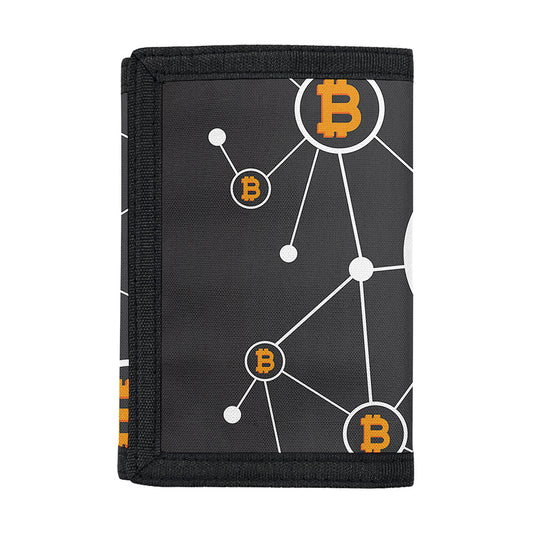Bitcoin Connection Pattern Print Trifold Wallet