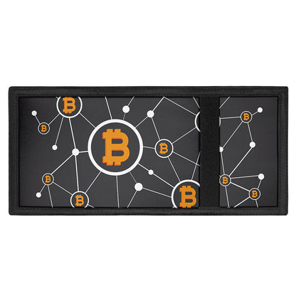 Bitcoin Connection Pattern Print Trifold Wallet