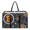 Bitcoin Connection Pattern Print Utility Tote Bag