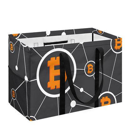 Bitcoin Connection Pattern Print Utility Tote Bag