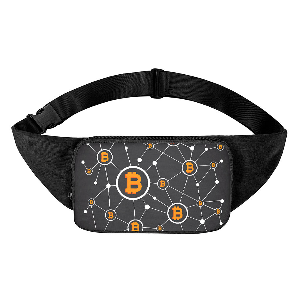 Bitcoin Connection Pattern Print Waist Bag